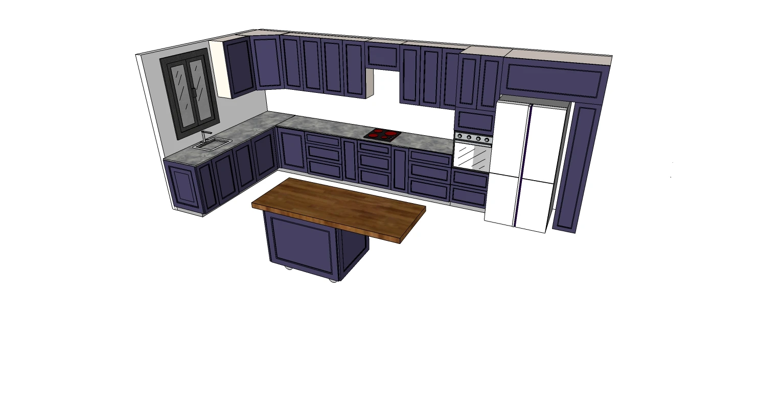 עיצוב מטבח בתלת מימד.