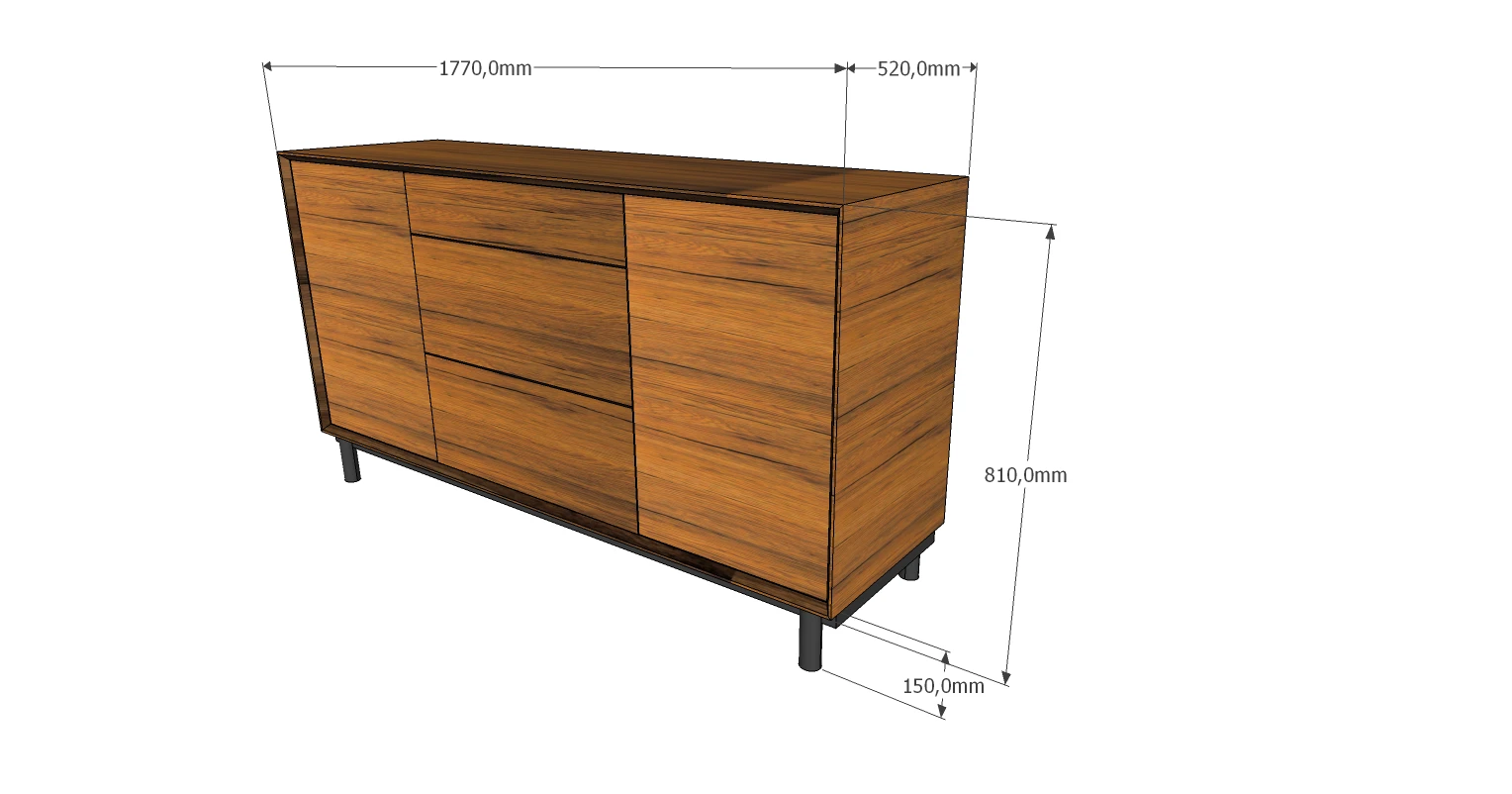 עיצוב בתלת מימד לשידת חדר שינה