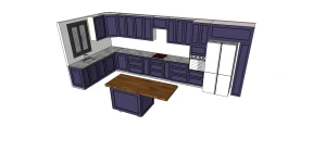 עיצוב מטבח בתלת מימד.